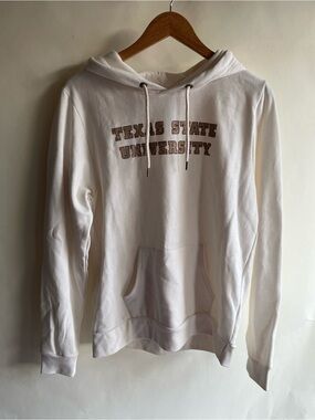 Texas State University Sweatshirt Hoodie NWOT White Sparkle Sz X Large XL Women